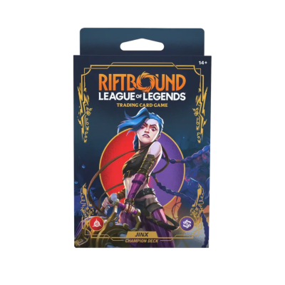 Pack de cartas de jogo Riftbound League of Legends com personagem Jinx