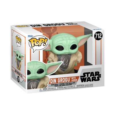Boneco Funko Pop! Din Grogu with Armor na embalagem Star Wars