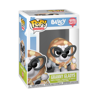 Figura vinil Funko Pop Granny Gladys na caixa com óculos e lenço