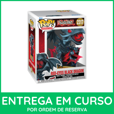 Figura Pop! Animation Red-Eyes Black Dragon da série Yu-Gi-Oh! na caixa