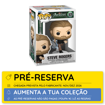 Figura Funko Pop Steve Rogers Avengers Doomsday na caixa oficial