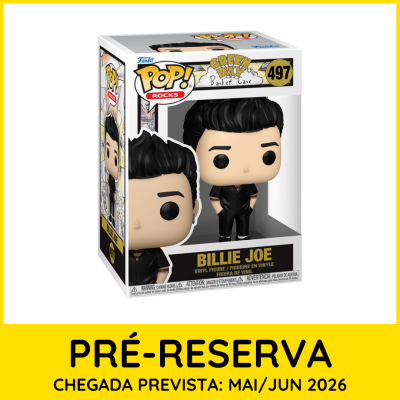 Funko Pop Rocks Billie Joe número 497 em caixa com janela transparente