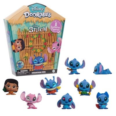 Conjunto Disney Doorables Stitch com figuras exclusivas e embalagem em forma de casa