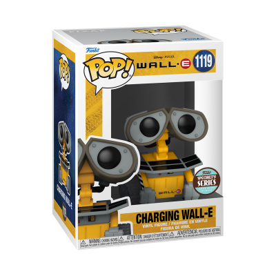 Figura Funko Pop! de Vinil 'Charging Wall-E' na caixa com janela translúcida