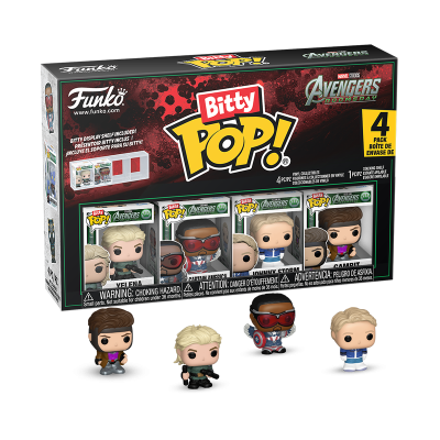 Conjunto de 4 figuras Bitty Pop! Avengers Doomsday em caixa