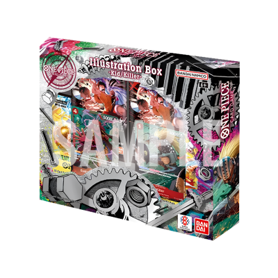 Caixa jogo cartas One Piece Illustration Box com personagens anime e engrenagens