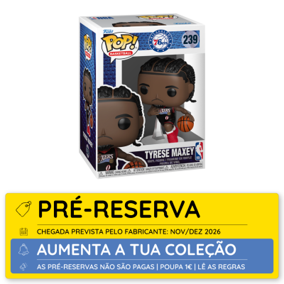 Figura Funko Pop! Tyrese Maxey 76ers com bola de basquete na caixa
