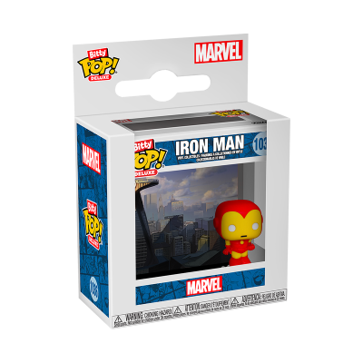 Figura Iron Man Marvel Bitty Pop! Deluxe em caixa