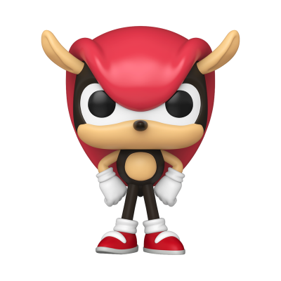 Figura Funko Pop de Knuckles em vinil, com cores vermelha, preta, branca e bege.
