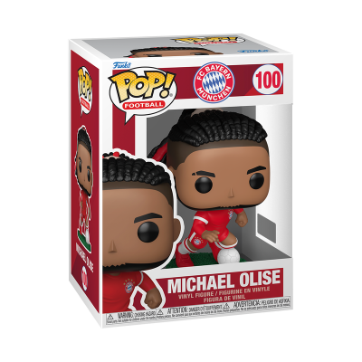 Figura Funko Pop de Michael Olise do FC Bayern Munchen na sua embalagem original.