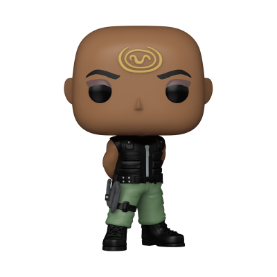 Figura colecionável Funko Pop de personagem com símbolo dourado na testa
