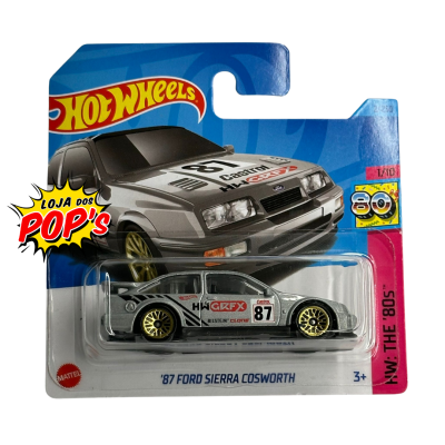 Carro de brinquedo Hot Wheels '87 Ford Sierra Cosworth em embalagem