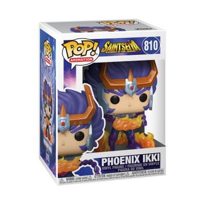 Figura Pop! Animation de vinil Phoenix Ikki Saint Seiya com chamas, embalagem numerada 810
