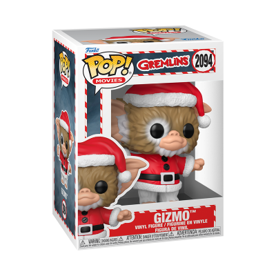 Figura Funko Pop Gizmo Gremlins vestido de Pai Natal em embalagem