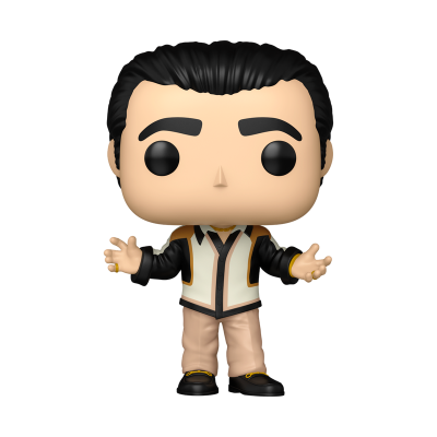 Figura Funko Pop de vinil com roupa branca, bege e preta