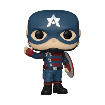 Funko Pop Capitão América com máscara azul e escudo