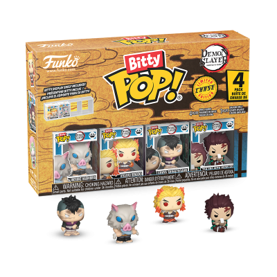 Caixa Funko Bitty Pop! Demon Slayer com quatro figuras vinil