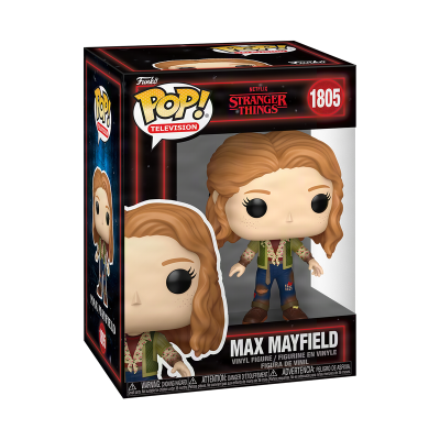 Figura vinil Funko Pop Max Mayfield Stranger Things na embalagem.