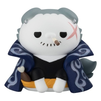 Figura de vinil de personagem com capa azul e charuto