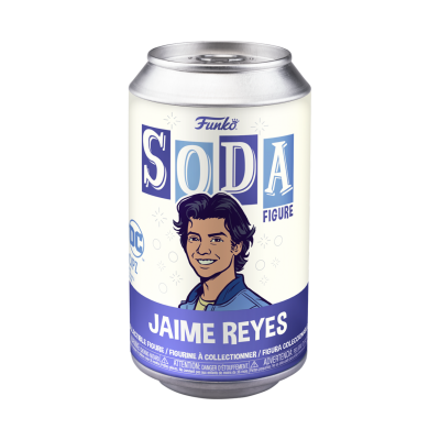 Lata Funko Soda Figure Jaime Reyes com ilustração e texto