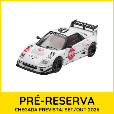 Carro de brinquedo branco com texto LIBERTY WALK