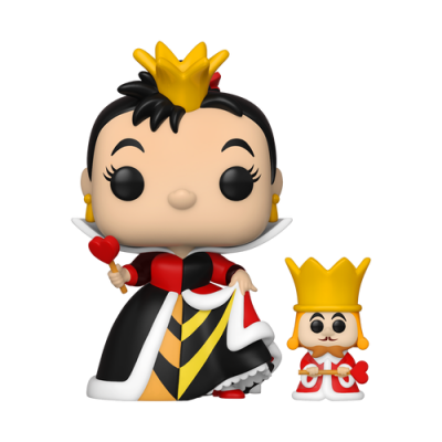 Bonecos Funko Pop da Rainha de Copas e do Rei de Copas em cores vibrantes