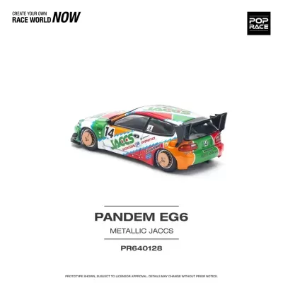 Miniatura de carro de corrida Pandem EG6 colorido com número 14