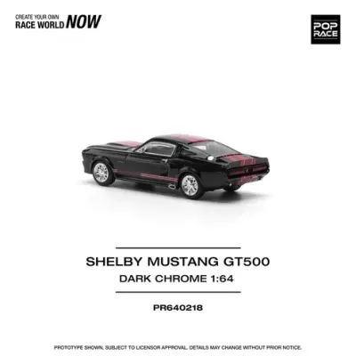 Miniatura de carro Shelby Mustang GT500 preto com detalhes vermelhos