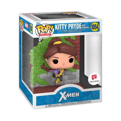 Figura Funko Pop Deluxe Kitty Pryde com Lockheed na caixa