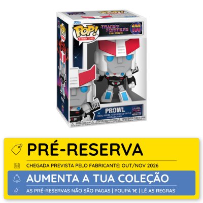 Funko Pop! Retro Toys número 180 Prowl dos Transformers The Movie em caixa com visor plástico
