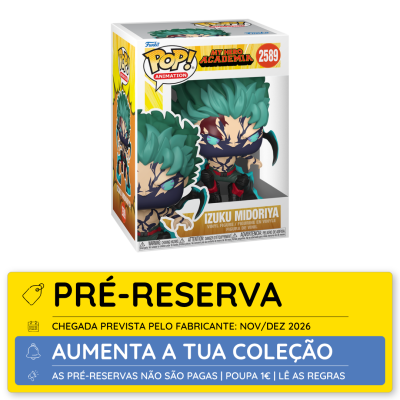 Funko Pop Izuku Midoriya My Hero Academia, figura em vinil na caixa