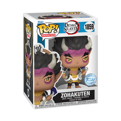 Figura Funko Pop! Animation Demon Slayer Zohakuten em caixa branca com detalhes coloridos