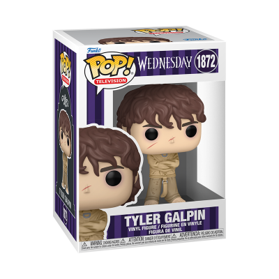 Figura Funko Pop! Tyler Galpin da série Wednesday em caixa de embalagem