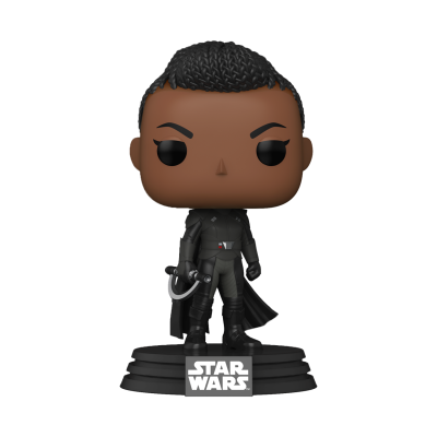 Figura Funko Pop masculina com farda preta e base Star Wars