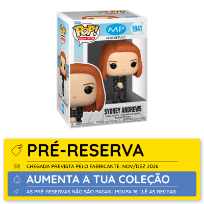 Figura de vinil Funko Pop! Television Sydney Andrews Melrose Place em caixa com selo de pré-reserva