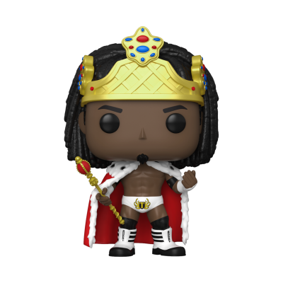 Figura Funko Pop de rei com coroa dourada e capa vermelha