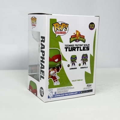 Caixa de Funko Pop! Raphael das Teenage Mutant Ninja Turtles, número 112, cor verde e branca