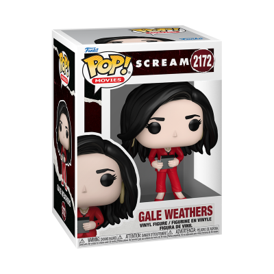 Figura Funko Pop! Gale Weathers da série Scream com fato vermelho e tablet