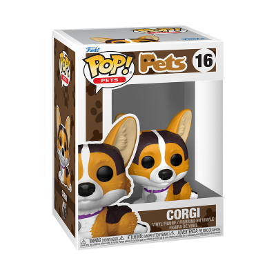 Funko Pop! Pets figura de Corgi em embalagem