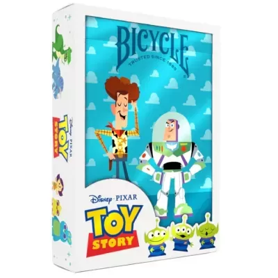 Caixa de baralho Toy Story da Bicycle com Woody, Buzz Lightyear e alienígenas verdes