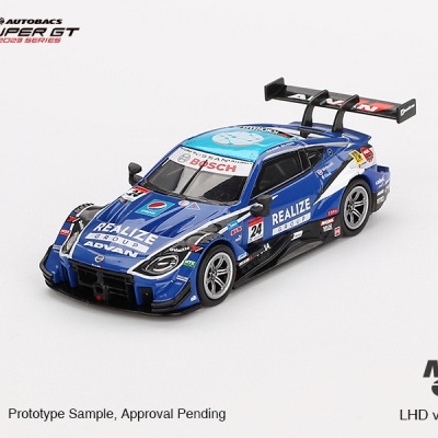 Miniatura de carro de corrida azul com detalhes e inscrições