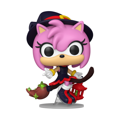 Figura Funko Pop da personagem Amy Rose vestida de bruxa