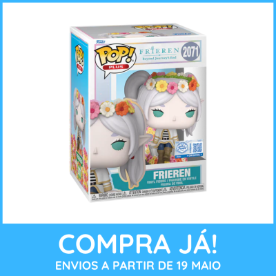 Funko Pop Frieren com coroa de flores na caixa