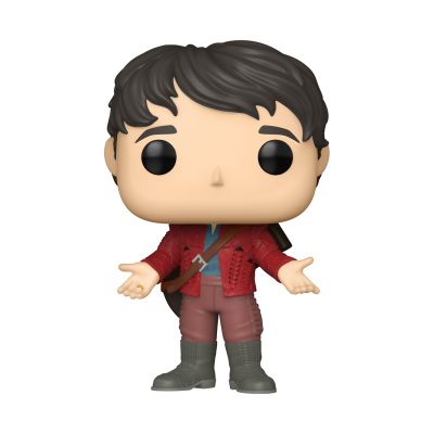Figura Funko Pop de vinil com casaco vermelho e calças castanhas