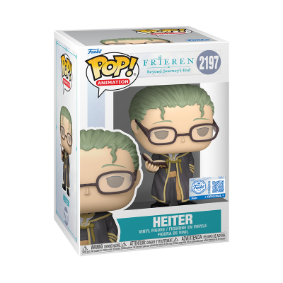 Funko Pop! Heiter figura de vinil com cabelo verde e óculos, dentro de caixa com letras e embalagens oficiais.