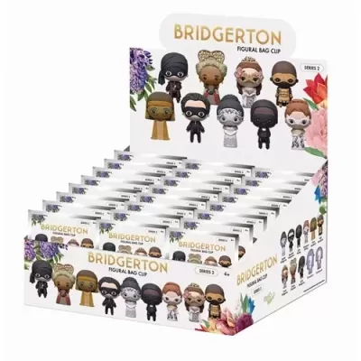 Expositor de clips para saco figural Bridgerton série 2 com várias personagens coloridas