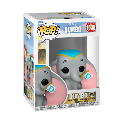 Figura Funko Pop! Dumbo com bandeira numa caixa