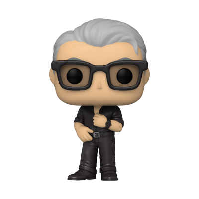 Figura Funko Pop com cabelo cinzento e roupa preta