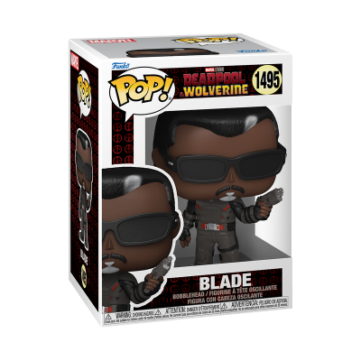 Figura Funko Pop Blade da série Deadpool versus Wolverine na caixa