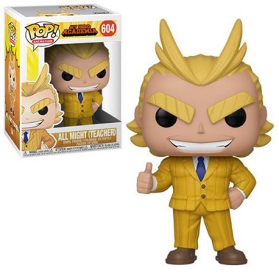 Figura Pop! All Might [Teacher] amarelo e azul My Hero Academia